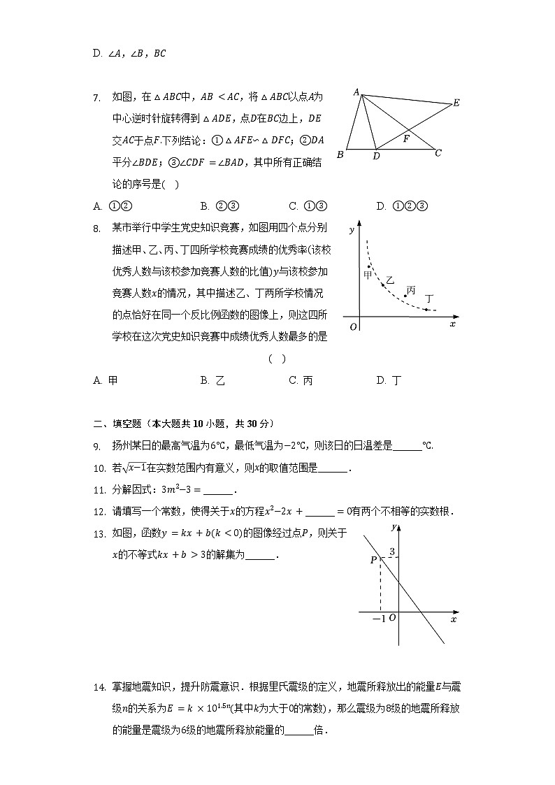 2022年江苏省扬州市中考数学试卷（含解析）第2页