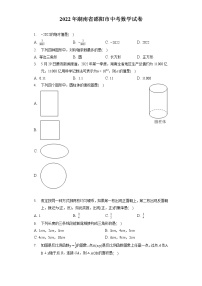 2022年湖南省邵阳市中考数学试卷(含答案解析）