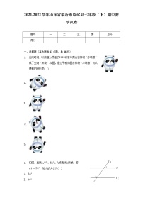 2021-2022学年山东省临沂市临沭县七年级（下）期中数学试卷（含解析）