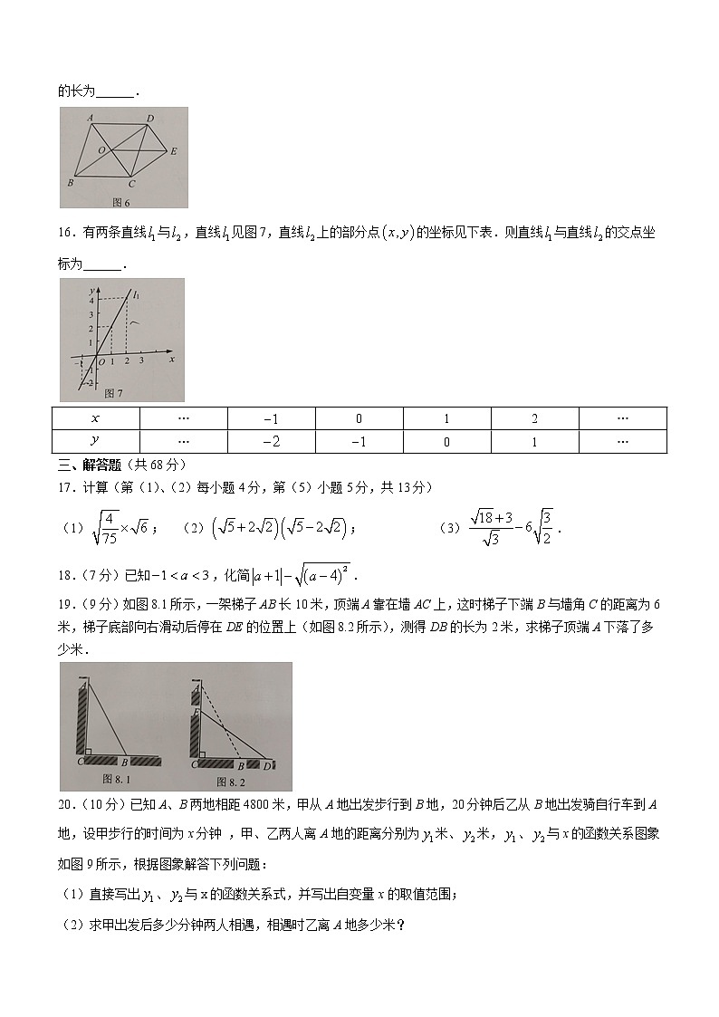 海南省省直辖县级行政单位澄迈县2021-2022学年八年级下学期期末数学试题(word版含答案)第3页