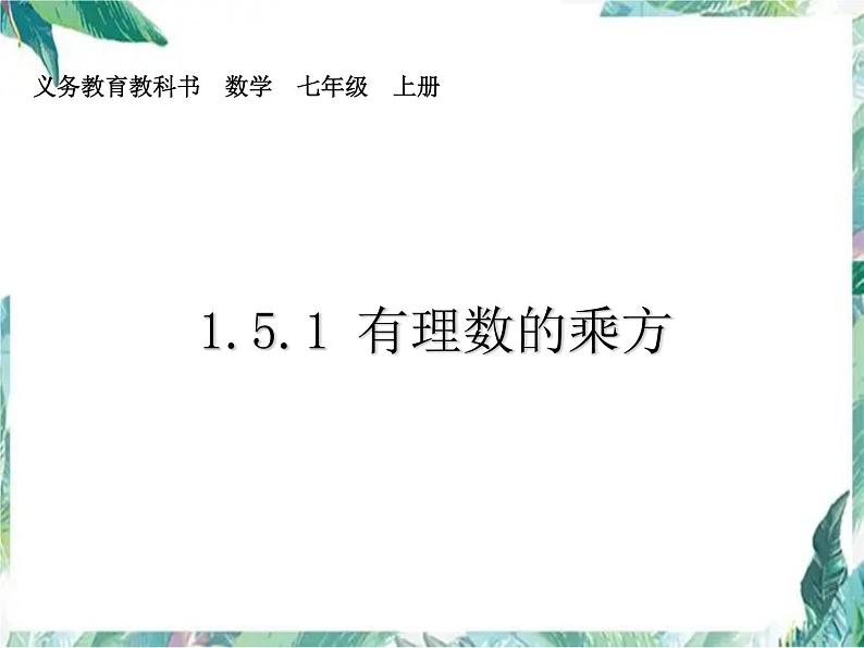 人教版七年级上册 有理数的乘方 优质课件01