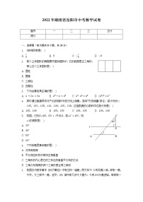 2022年湖南省岳阳市中考数学试卷含答案