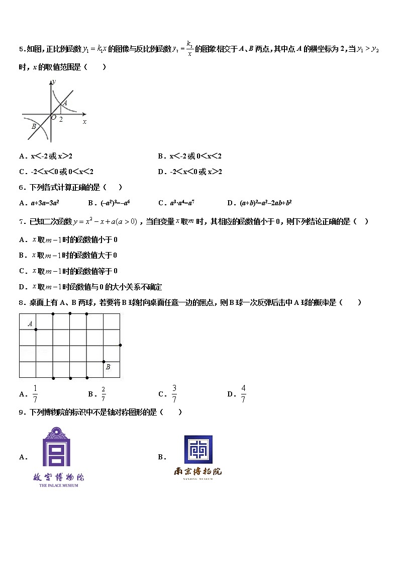2021-2022学年广东省阳江市教育局教研究室中考适应性考试数学试题含解析第2页