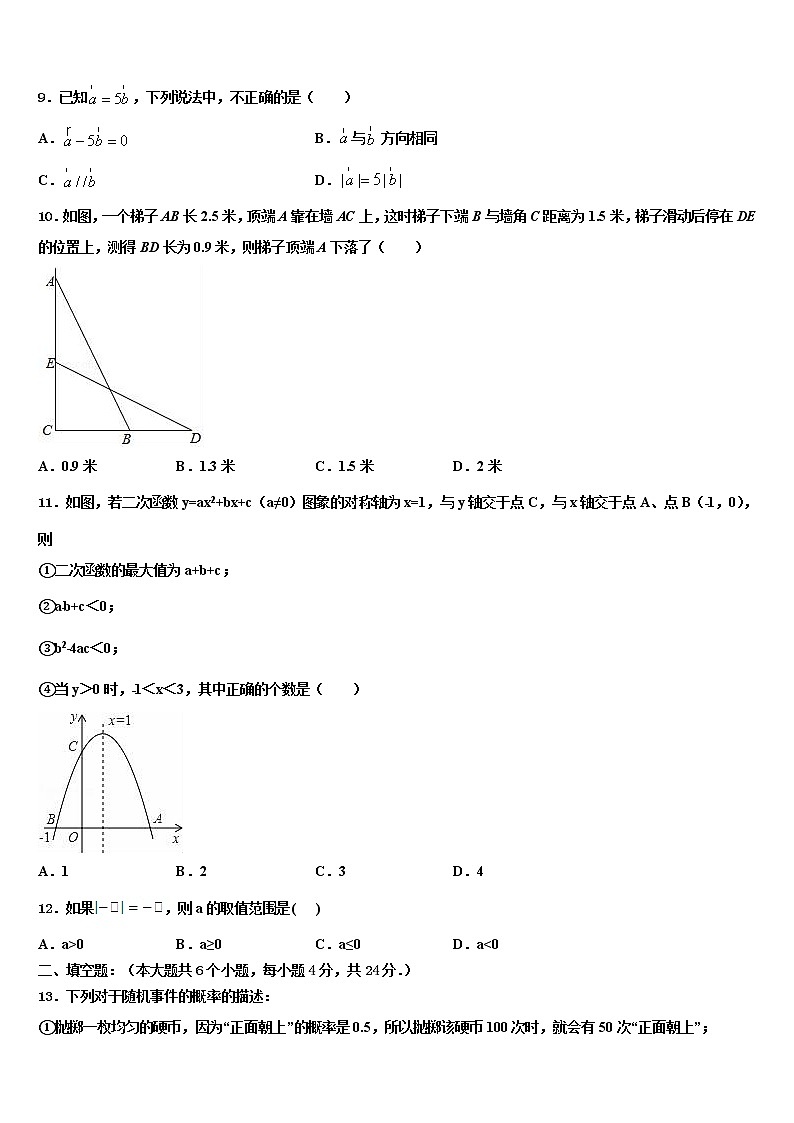2021-2022学年广西贺州市昭平县市级名校中考数学考前最后一卷含解析03