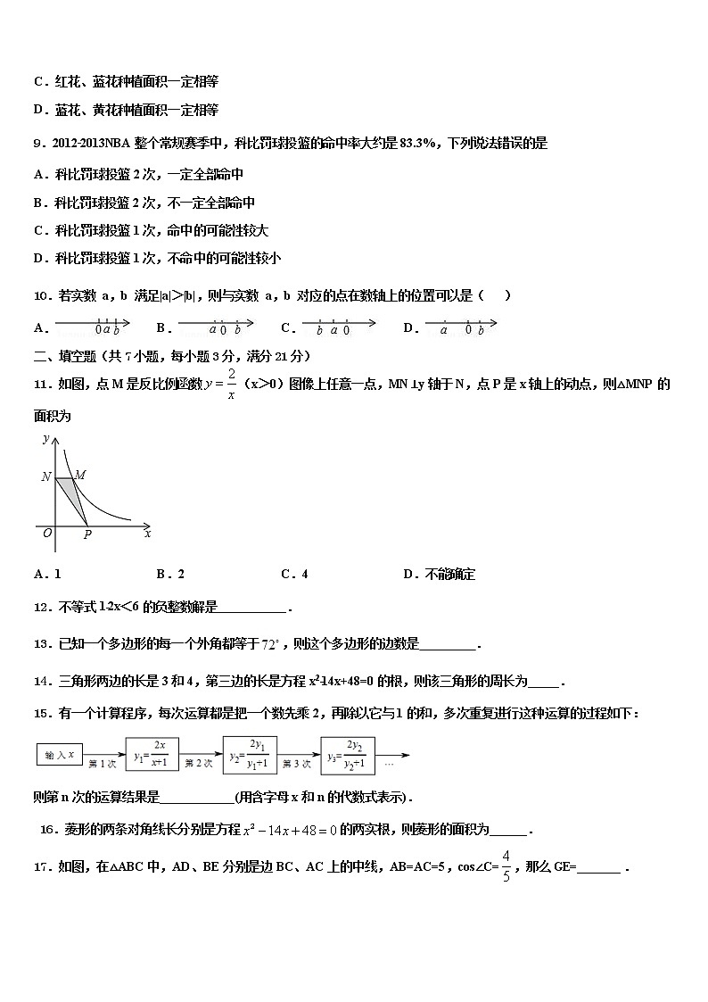 2021-2022学年广东省湛江市雷州市市级名校中考联考数学试题含解析03