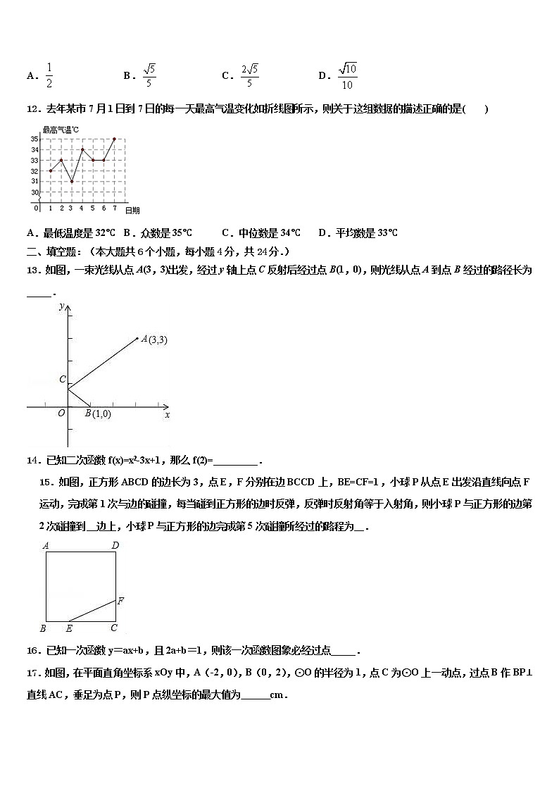2021-2022学年河南省邓州市张村镇一达标名校中考押题数学预测卷含解析第3页