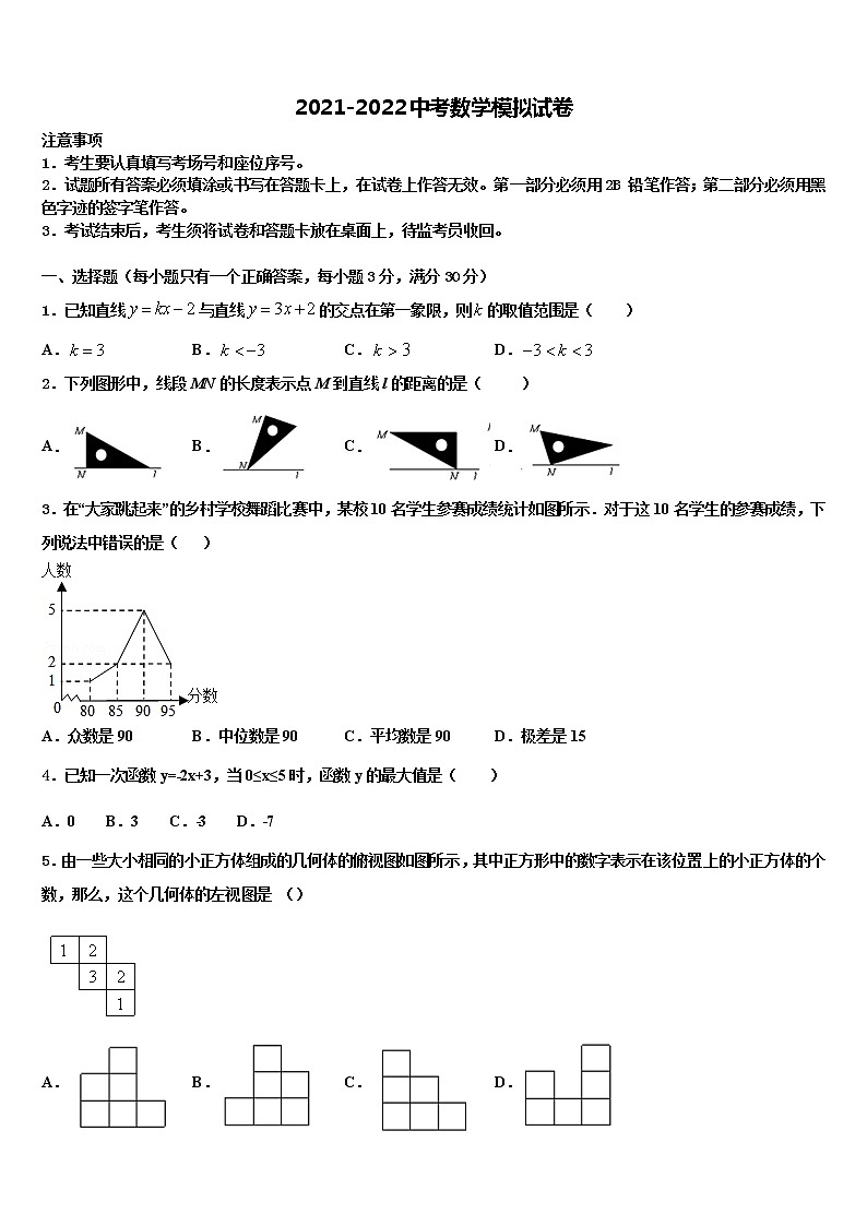 2021-2022学年湖北省孝昌县重点名校十校联考最后数学试题含解析第1页