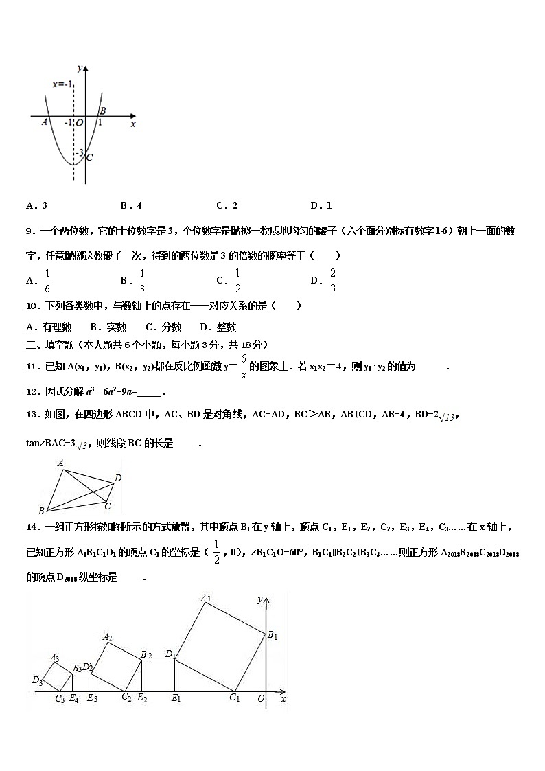 2021-2022学年吉林省长春外国语校中考数学模拟试题含解析03