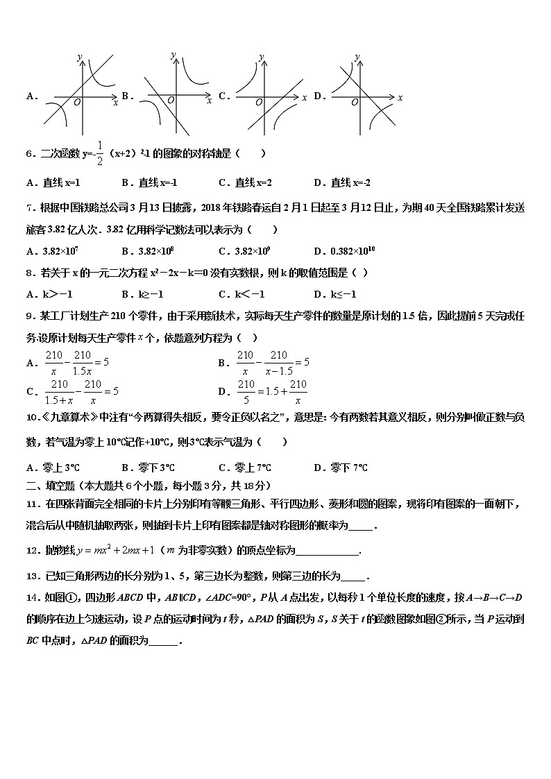 2021-2022学年吉林省松原市前郭尔罗斯蒙古族自治县中考联考数学试卷含解析02