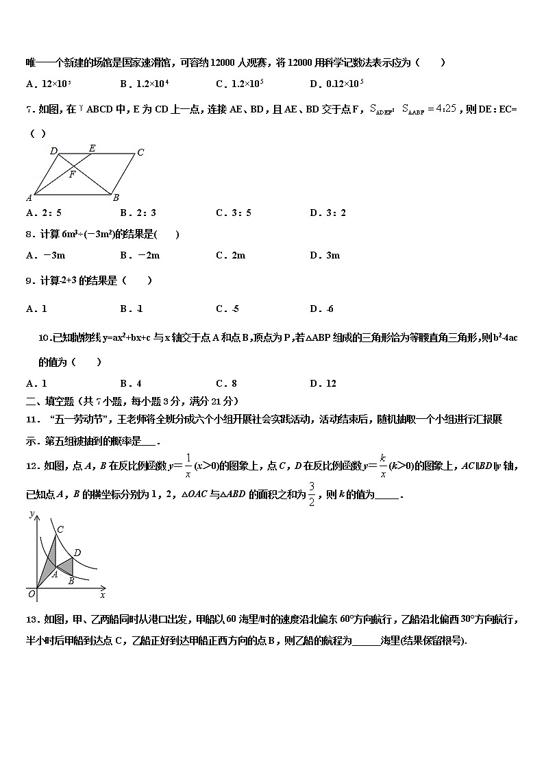 2021-2022学年吉林省白城市通榆县十校联考最后数学试题含解析02