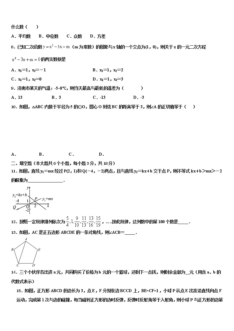 2021-2022学年江苏省江阴市澄要片初中数学毕业考试模拟冲刺卷含解析第2页