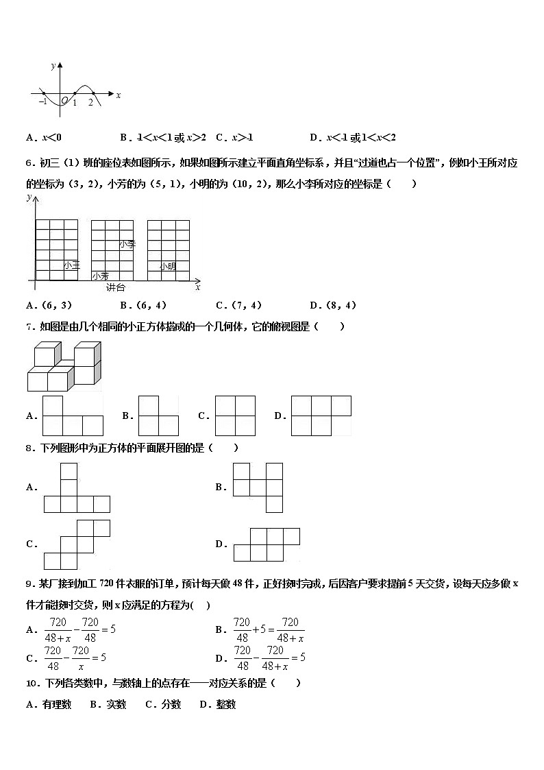 2021-2022学年江苏省连云港市外国语校中考五模数学试题含解析02