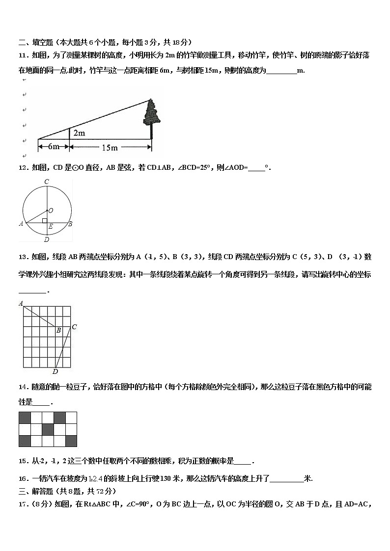 2021-2022学年江苏省连云港市外国语校中考五模数学试题含解析03