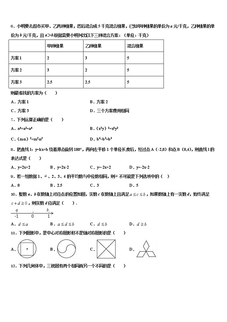 2021-2022学年湖北省宜昌市点军区中考数学最后一模试卷含解析02