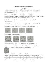 2022年湖南省娄底市双峰县初中毕业学业水平摸底考试数学试题(word版无答案)