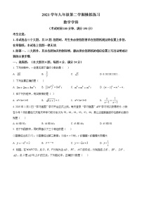 2022年上海市闵行区九年级中考数学二模试题(word版含答案)