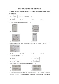 2022年四川省雅安市中考数学真题(word版无答案)