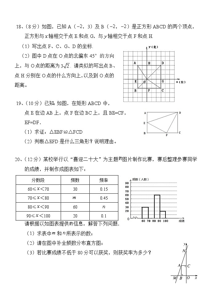 湖南省怀化市新晃县2021-2022学年八年级下学期期末质量检测数学试题（城区）（含答案）03