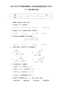 2021-2022学年湖南省衡阳八中教育集团成章联校七年级（下）期中数学试卷（含解析）