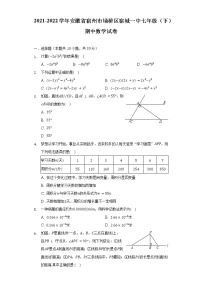 2021-2022学年安徽省宿州市埇桥区宿城一中七年级（下）期中数学试卷（含解析）