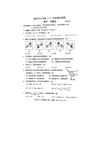 浙江省嘉兴市2021-2022学年七年级下学期期末检测数学试题（无答案）