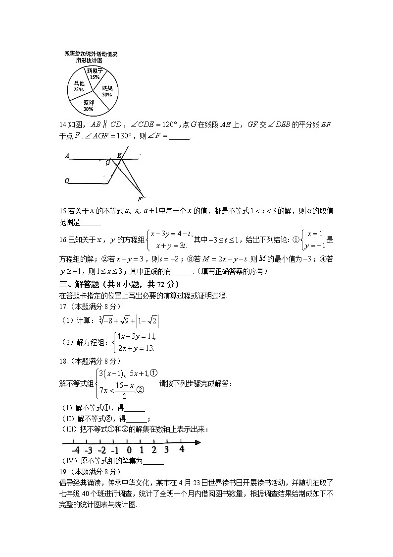 湖北省武汉市洪山区2021-2022学年七年级下学期期末数学试题(无答案)第3页
