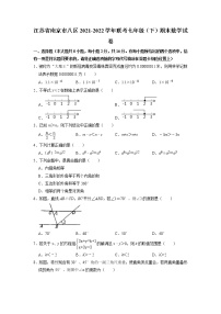 江苏省南京市八区2021-2022学年联考七年级下学期期末数学试卷（无答案）