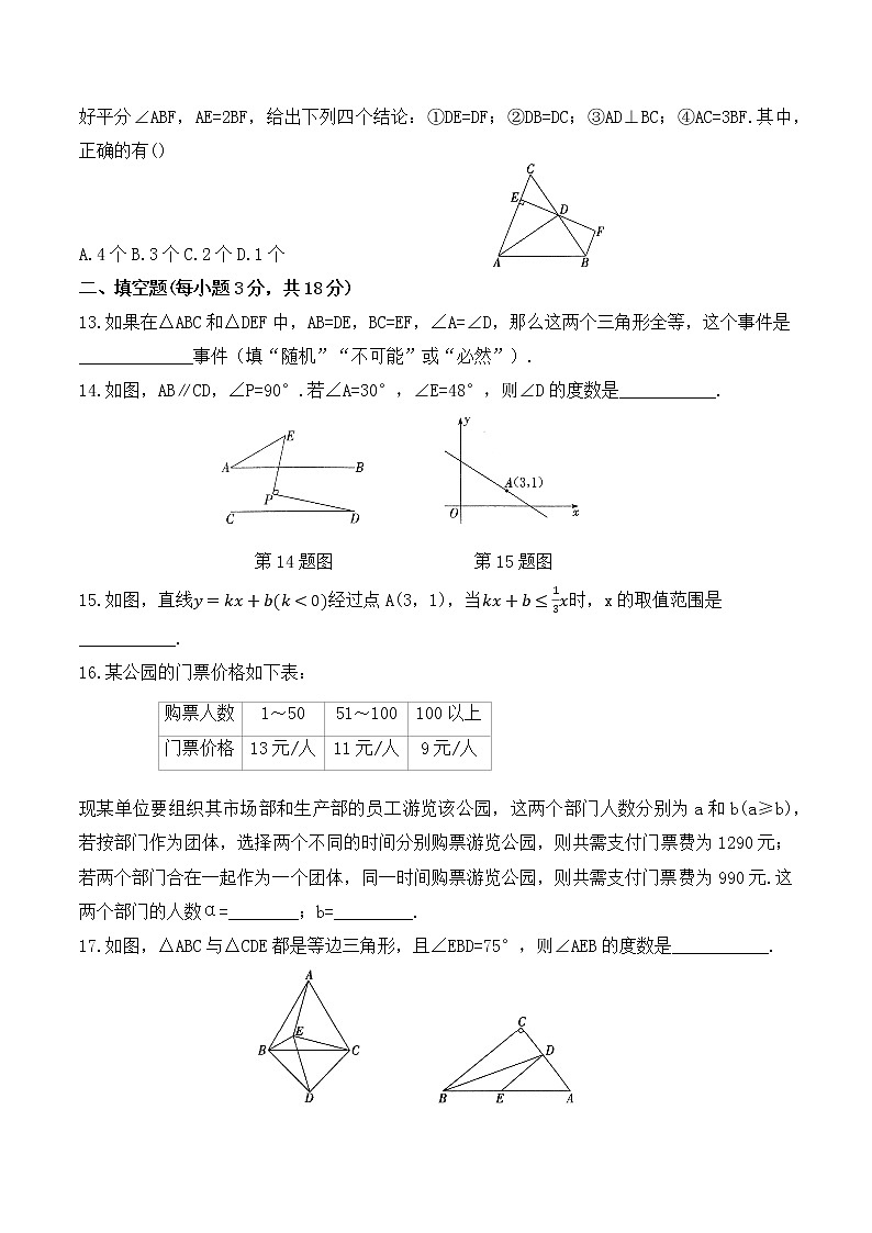 2021-2022学年鲁教版（五四制）七年级数学下册期末测试题（含答案）第3页
