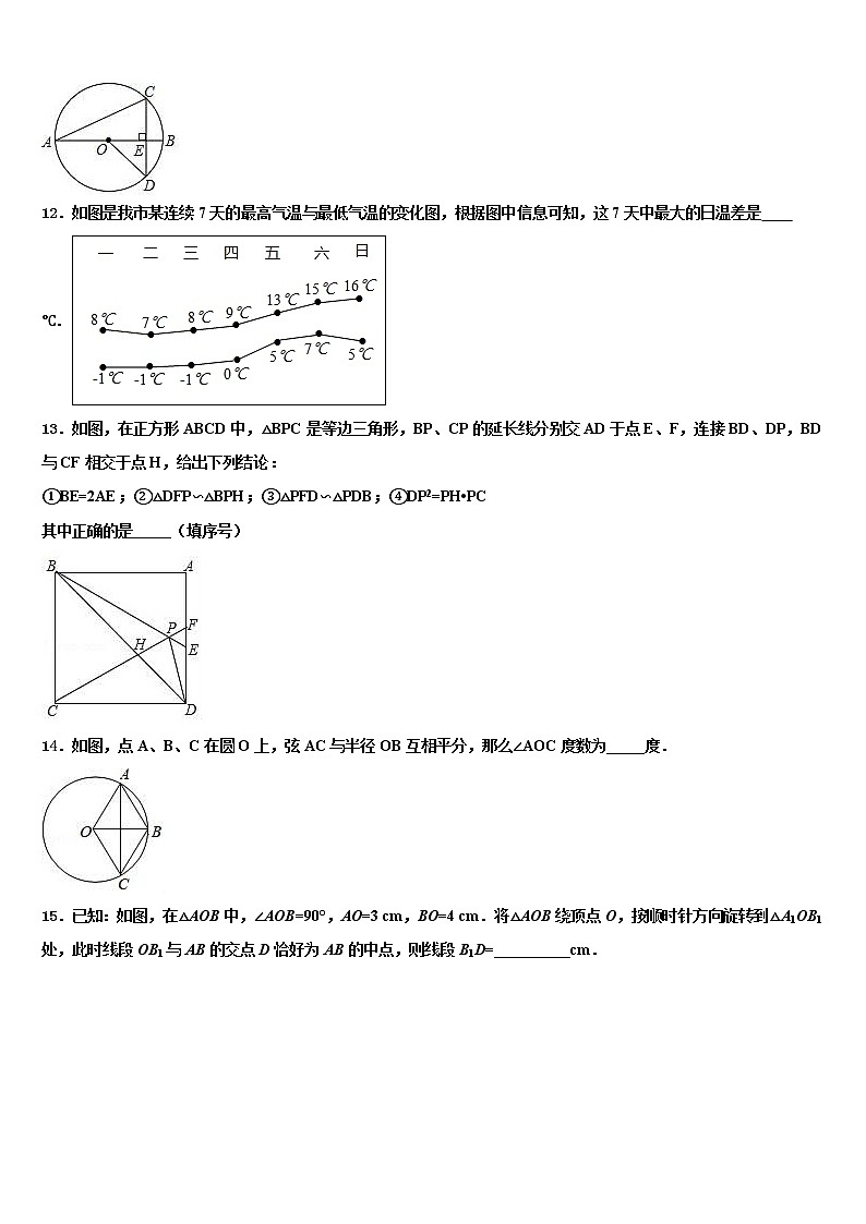 2021-2022学年江苏省无锡市宜兴和桥二中学中考数学押题试卷含解析第3页