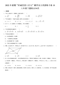 八年级下册综合知识-2022年暑期“双减背景八升九”数学自主巩固练习卷  第18天（无答案）