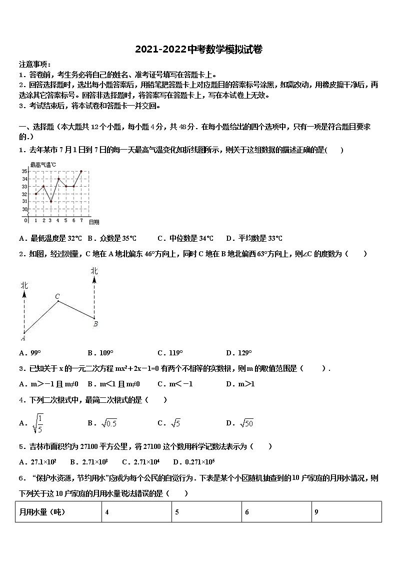 2021-2022学年江苏省无锡市江阴市南菁高中学实验校中考数学最后冲刺模拟试卷含解析第1页