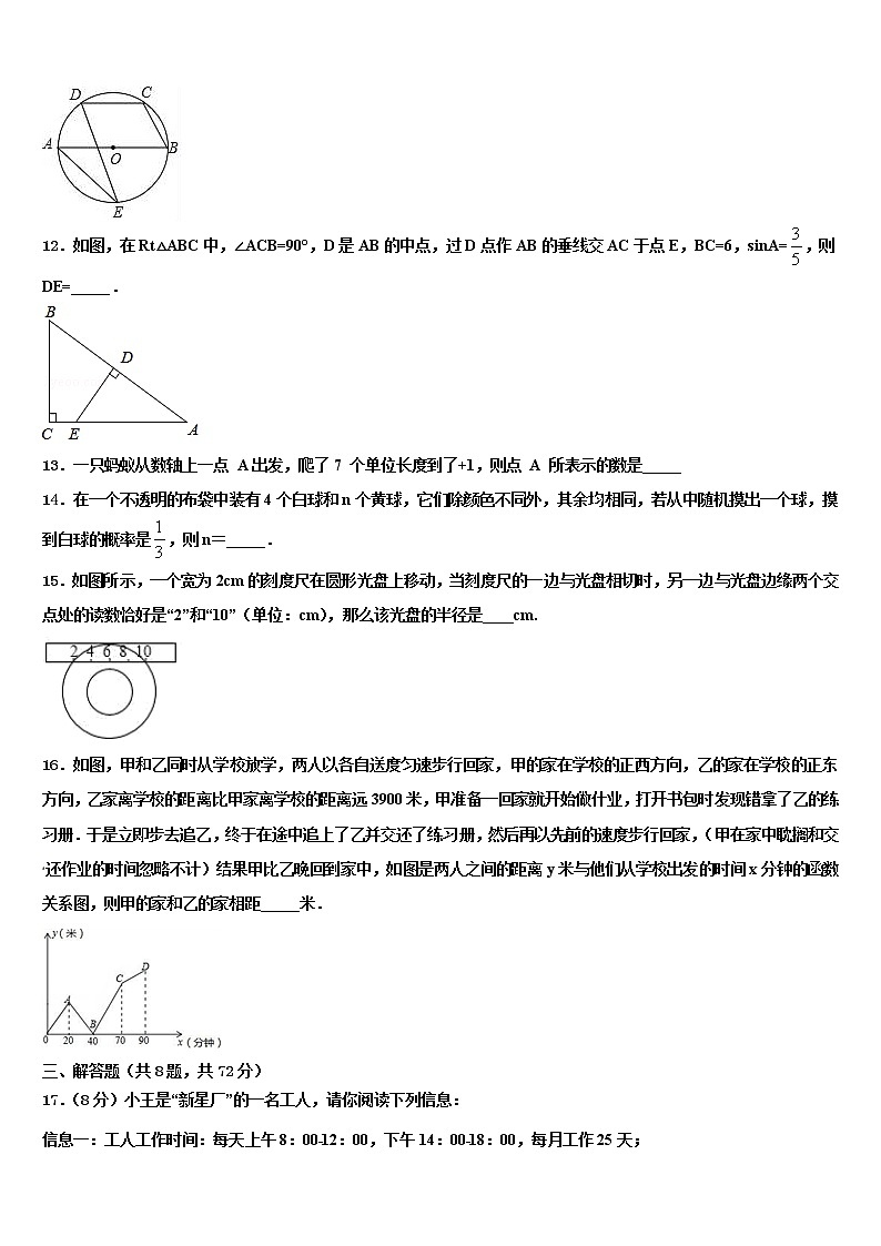 2021-2022学年辽宁省葫芦岛市高桥中学中考适应性考试数学试题含解析第3页