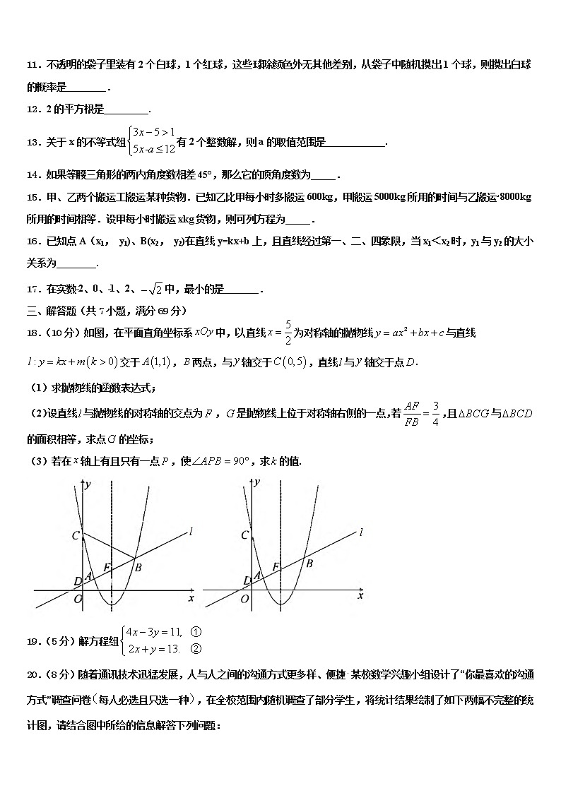 2021-2022学年山西省运城运康中学中考试题猜想数学试卷含解析第3页