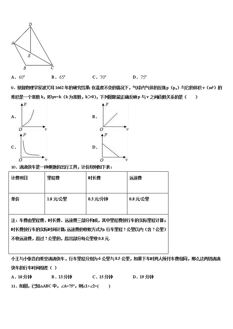 2021-2022学年山西省吕梁柳林县联考中考二模数学试题含解析03