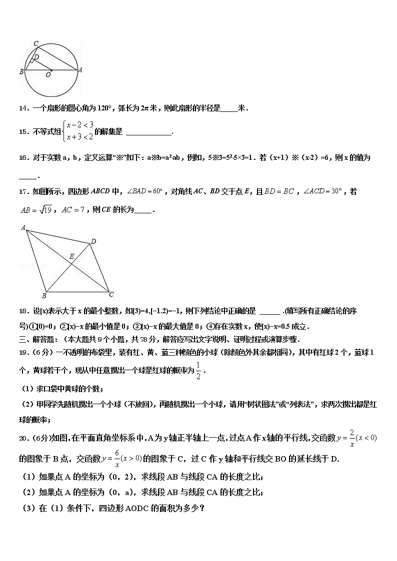 2021-2022学年陕西省榆林市米脂县中考三模数学试题含解析03