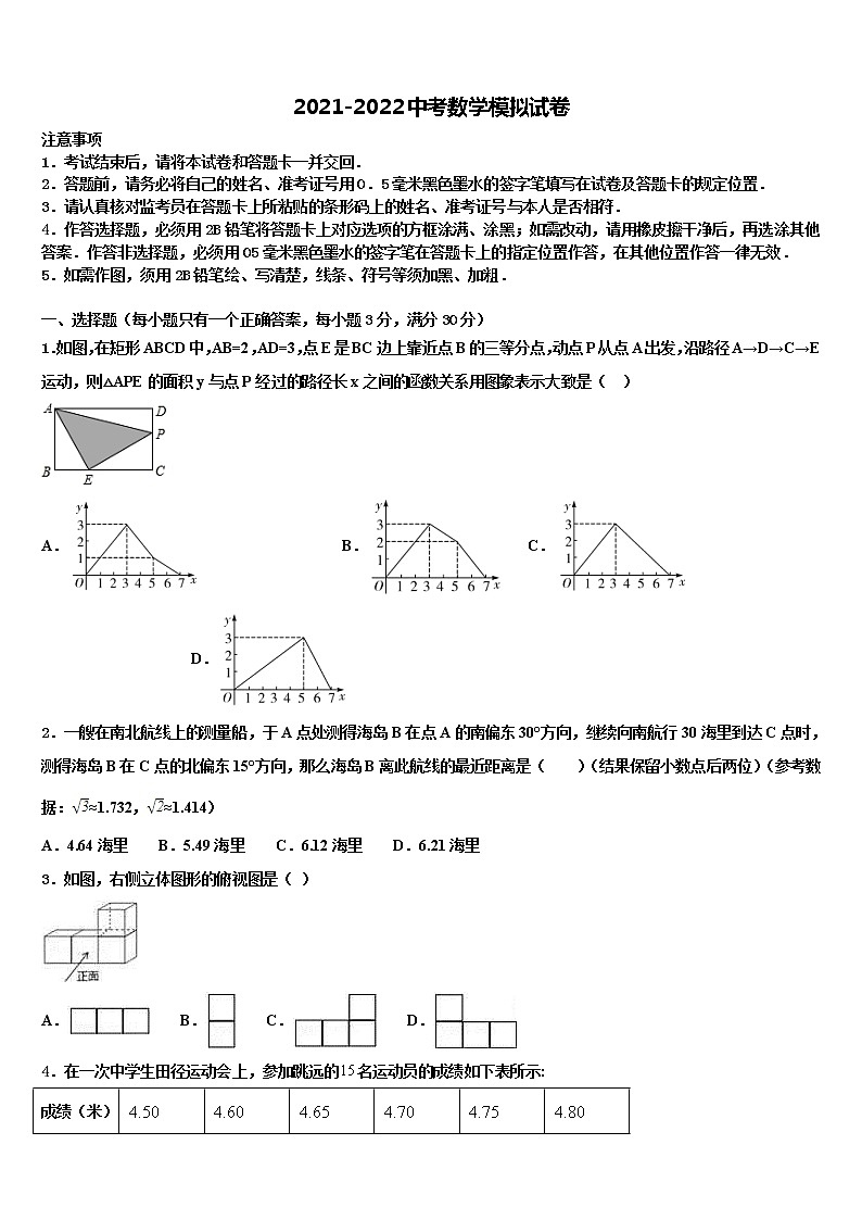 2021-2022学年四川省成都市天府新区初中数学毕业考试模拟冲刺卷含解析01