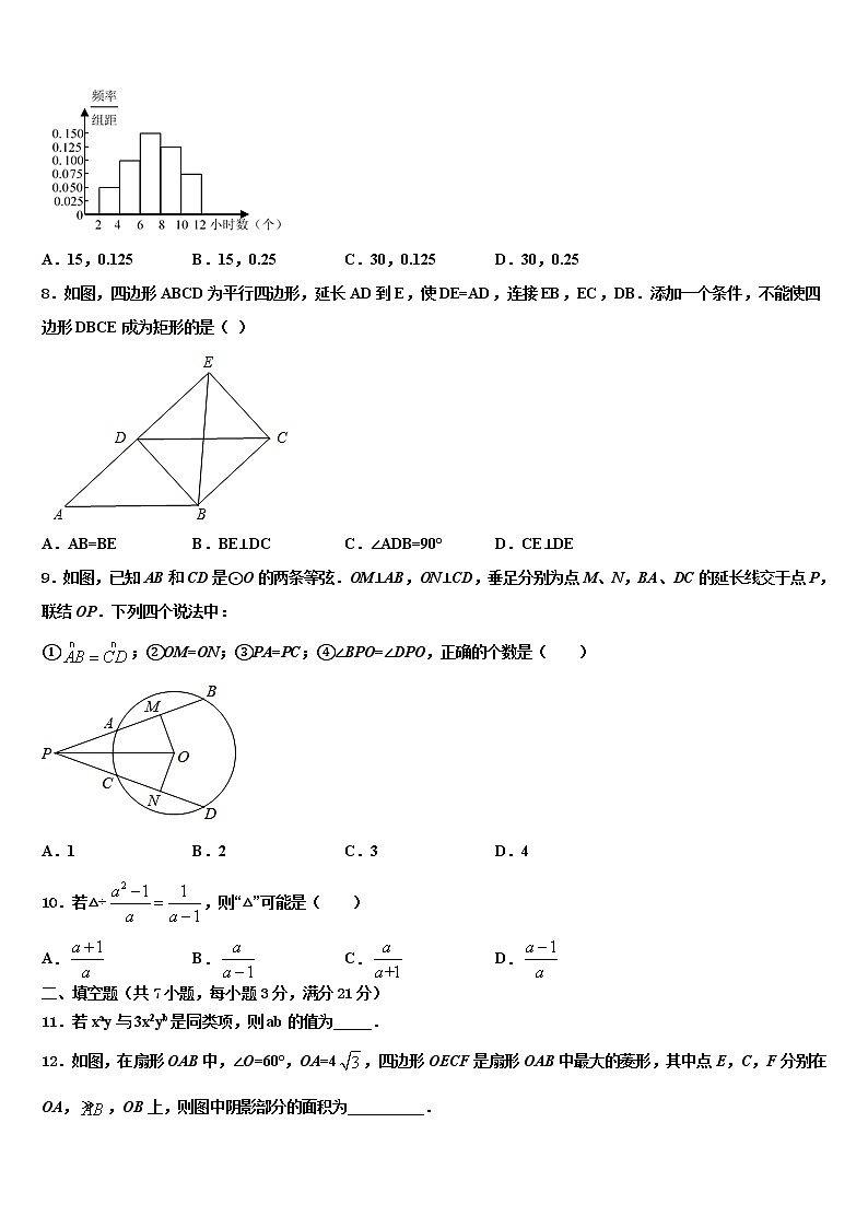 2021-2022学年四川省巴中学市南江县市级名校中考数学适应性模拟试题含解析02