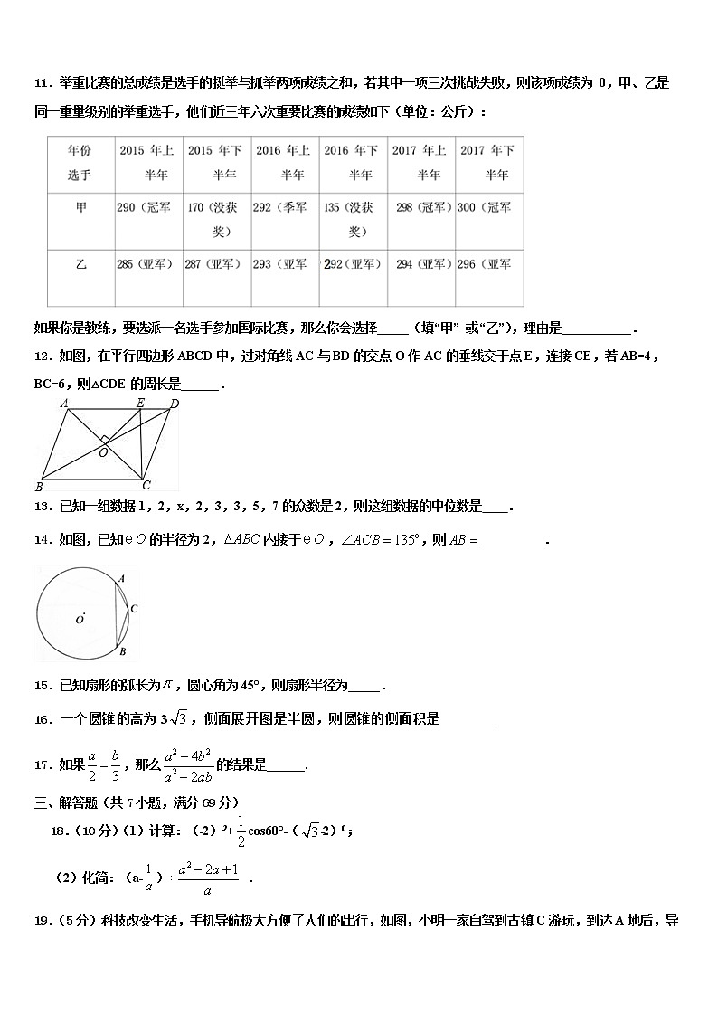 2021-2022学年四川省乐山外国语校中考押题数学预测卷含解析03