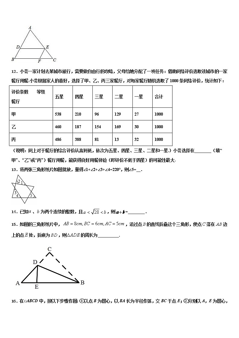 2021-2022学年四川省阆中学市重点名校毕业升学考试模拟卷数学卷含解析03