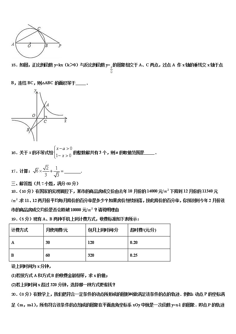 2021-2022学年四川省广元市剑阁县市级名校中考数学考前最后一卷含解析03