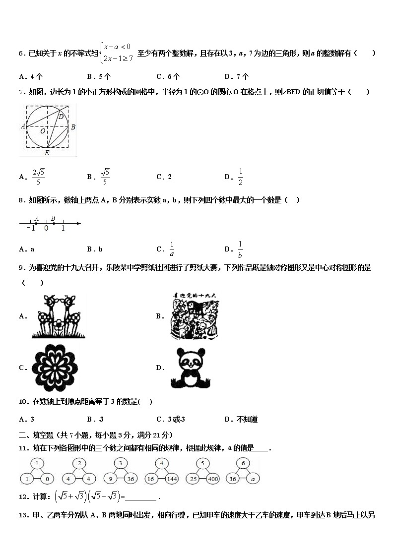 2021-2022学年云南省建水县建民中学中考数学模拟精编试卷含解析02