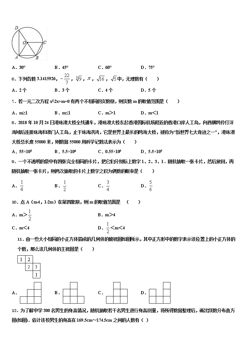 2022届安徽淮北市市级名校中考数学押题试卷含解析02