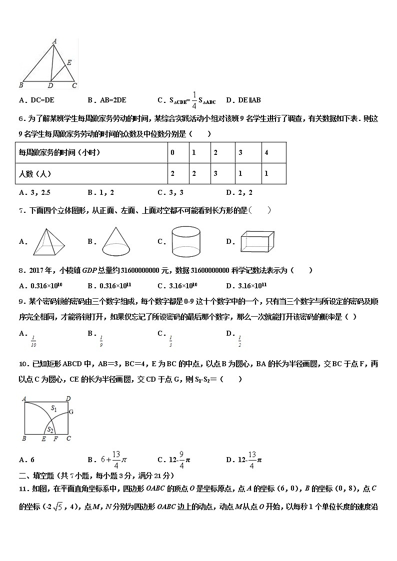 2021-2022学年山东省德州武城县联考中考适应性考试数学试题含解析02