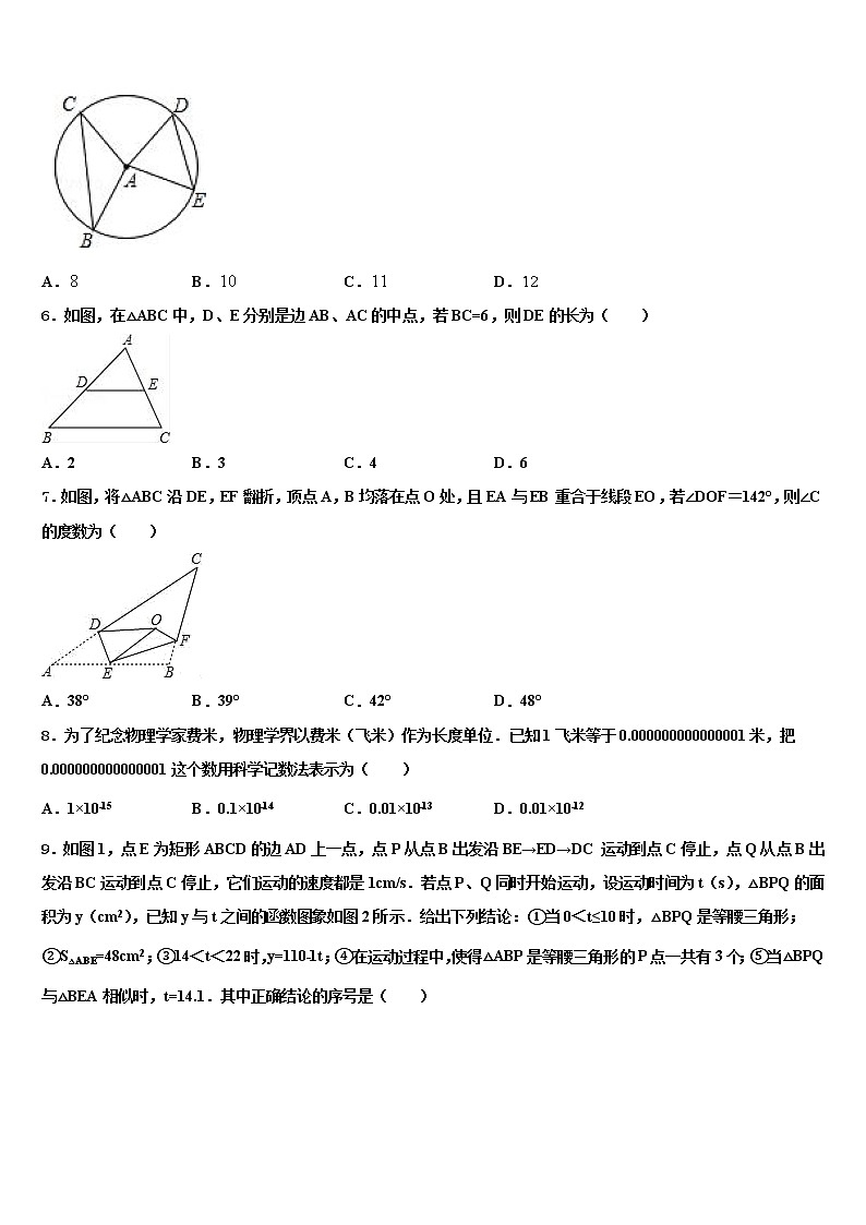 2021-2022学年如皋八校联考中考数学押题试卷含解析第2页