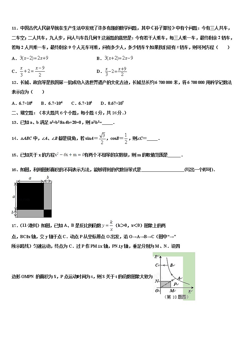 2021-2022学年山东省费县梁邱一中中考数学押题卷含解析第3页