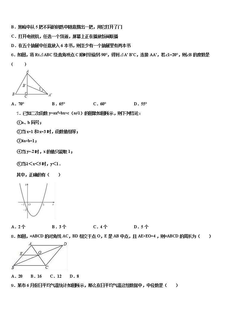 2021-2022学年山东省临沂河东区七校联考中考数学考试模拟冲刺卷含解析02