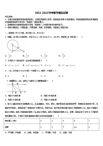 2022届安徽省合肥市滨湖区重点中学中考数学模拟预测试卷含解析