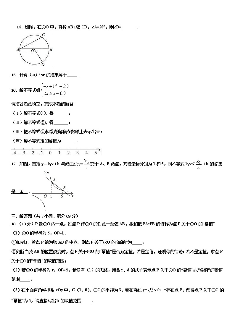 2022届安徽省潜山市重点中学中考数学模试卷含解析第3页