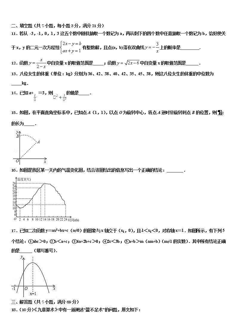 2022届【首发】山东省济南市钢城区实验校中考一模数学试题含解析03