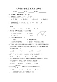 广东省东莞市2021-2022学年七年级下学期+数学期末复习卷